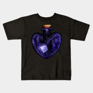 Purple heart shaped glass spell jar sticker Kids T-Shirt